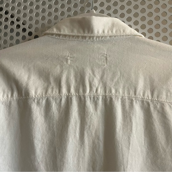 Aritzia Denim Forum The Jane Shirt Button Down Size Small White Cotton Chambray - Picture 9 of 12